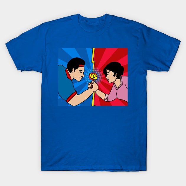 Funny Colorful Arm Wrestling T-Shirt by flofin